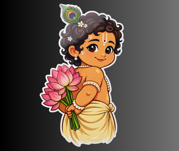 Krishna with Flower